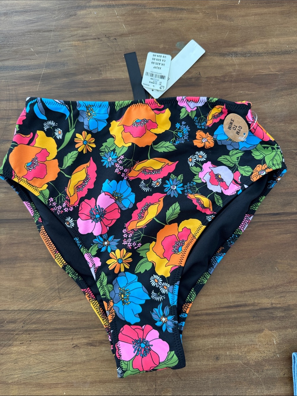 Victoria’s Secret PINK High-Waist Floral Bikini Bottoms - Black XS NWT